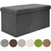DuneDesign Banc De Rangement 76x38x38cm Coffre Pliant 80L Rembourré Gris - Grau -DUNEDESIGN Sales 2024 10974274 1