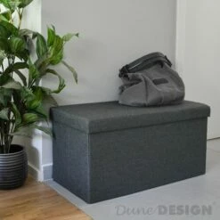 DuneDesign Banc De Rangement 76x38x38cm Coffre Pliant 80L Rembourré Gris - Grau 11 DuneDesign Banc De Rangement 76x38x38cm Coffre Pliant 80L Rembourré Gris - Grau -DUNEDESIGN Sales 2024 10974274 5