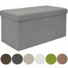 DuneDesign Banc De Rangement 76x38x38cm Coffre Pliant 80L Rembourré Gris Clair - Grau -DUNEDESIGN Sales 2024 10974279 1