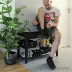 DUNEDESIGN Range-chaussures Avec Banquette 81x32x50cm Porte-chaussures Avec Banc Marron - Braun -DUNEDESIGN Sales 2024 10974281 5