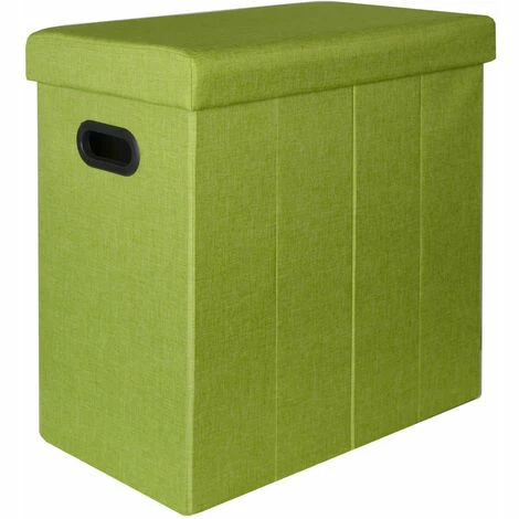 DuneDesign Panier à Linge Pliable 70L Coffre De Rangement Pliant Avec Poignées Couvercle Pouf Imitation Lin Vert Citron - Grün 3 DuneDesign Panier à Linge Pliable 70L Coffre De Rangement Pliant Avec Poignées Couvercle Pouf Imitation Lin Vert Citron - Grün