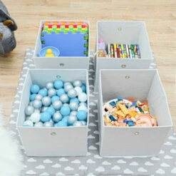 DuneDesign Set De 4 Boîtes De Rangement Ouvertes 33x38x33cm Tissu Pliant Pour Kallax Expedit 2 Oeillets En Métal Blanc - Weiss -DUNEDESIGN Sales 2024 10974283 4