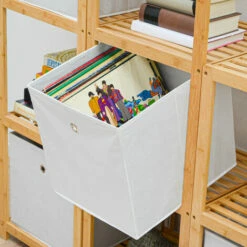 DuneDesign Set De 4 Boîtes De Rangement Ouvertes 33x38x33cm Tissu Pliant Pour Kallax Expedit 2 Oeillets En Métal Blanc - Weiss -DUNEDESIGN Sales 2024 10974283 5