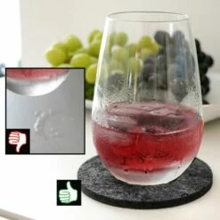 DuneDesign 8 Dessous De Verres Rond Sous-verres Incl Etui Feutre Artificiel Gris - Grau -DUNEDESIGN Sales 2024 10974313 5