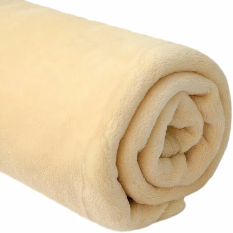 DuneDESIGN Couverture 100% Polyester 300g/m² En Microfibre Couvre-lit Plaid 140x200cm En Peluche Avec Poil Beige - Beige 3 DuneDESIGN Couverture 100% Polyester 300g/m² En Microfibre Couvre-lit Plaid 140x200cm En Peluche Avec Poil Beige - Beige