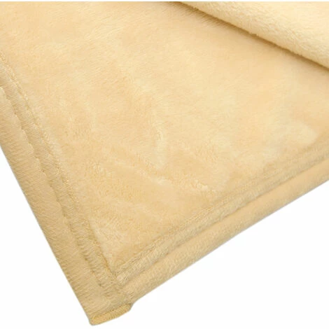 DuneDESIGN Couverture 100% Polyester 300g/m² En Microfibre Couvre-lit Plaid 140x200cm En Peluche Avec Poil Beige - Beige 6 DuneDESIGN Couverture 100% Polyester 300g/m² En Microfibre Couvre-lit Plaid 140x200cm En Peluche Avec Poil Beige - Beige – Image 4