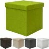 DuneDesign Poufs 38cm Avec Coffre De Rangement 42L Repose-pieds En Forme De Cube Avec Couvercle Amovible Rembourré Bouts De Canapé Pliant Tabouret Vert Tilleul - Grün -DUNEDESIGN Sales 2024 10978052 1