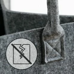 DuneDesign Sac à Linge Panier Rangement Jouets 43x38x60cm Feutre Artificiel Gris - Grau -DUNEDESIGN Sales 2024 10987267 5