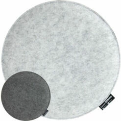 DUNEDESIGN Coussin De Chaise Feutre 25 Mm Rond Ø 35 Cm Repose-chaise Oreiller Plat Gris - Grau