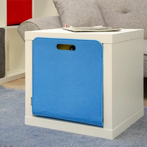 DUNEDESIGN Boîte De Rangement Feutre 33x33x38 Cm Kallax Panier Feutrine Étagère Ikea Bleu - Blau 4 DUNEDESIGN Boîte De Rangement Feutre 33x33x38 Cm Kallax Panier Feutrine Étagère Ikea Bleu - Blau – Image 2