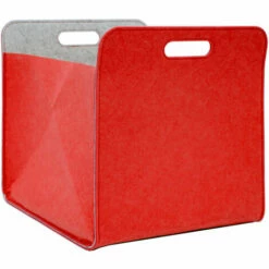 DUNEDESIGN Boîte De Rangement Feutre 33x33x38 Cm Kallax Panier Feutrine Étagère Ikea Rouge - Rot