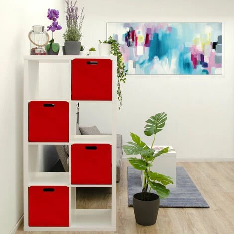 DUNEDESIGN 4 Boîtes De Rangement Feutre 33x33x38 Kallax Panier Feutrine Étagère Ikea Rouge - Rot 4 DUNEDESIGN 4 Boîtes De Rangement Feutre 33x33x38 Kallax Panier Feutrine Étagère Ikea Rouge - Rot – Image 2