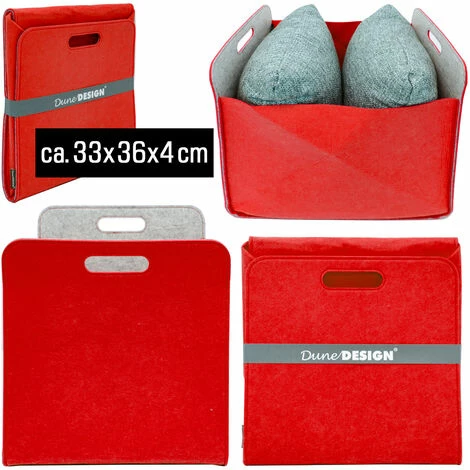 DUNEDESIGN 4 Boîtes De Rangement Feutre 33x33x38 Kallax Panier Feutrine Étagère Ikea Rouge - Rot 6 DUNEDESIGN 4 Boîtes De Rangement Feutre 33x33x38 Kallax Panier Feutrine Étagère Ikea Rouge - Rot – Image 4