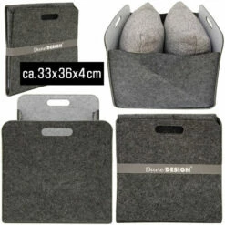 DUNEDESIGN 4 Boîtes De Rangement Feutre 33x33x38 Cm Kallax Panier Étagère Ikea Gris Vert - Grau -DUNEDESIGN Sales 2024 11486260 4