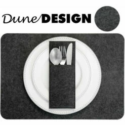DUNEDESIGN Set De Table En Feutre Pour 4 Sac à Couverts Sous-verre 43 X 30 Cm Napperon Gris - Grau -DUNEDESIGN Sales 2024 11559057 5