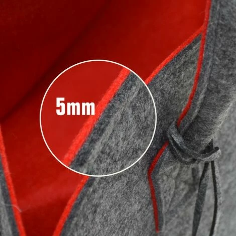 DuneDesign Sac En Faux Feutre 50x25x25cm à Provisions Bois 25kg Gris Rouge - Rot 7 DuneDesign Sac En Faux Feutre 50x25x25cm à Provisions Bois 25kg Gris Rouge - Rot – Image 5