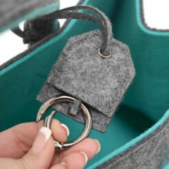 DuneDesign Sac En Faux Feutre 50x25x25cm à Provisions Bois 25kg Gris Turquoise - Grau -DUNEDESIGN Sales 2024 12736512 5