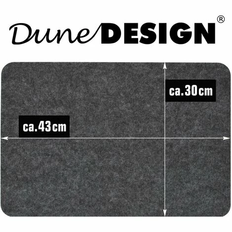 DUNEDESIGN Set De Table En Feutre Artificiel 43x30x0,5cm Ensemble De 4 Pcs Gris - Grau 4 DUNEDESIGN Set De Table En Feutre Artificiel 43x30x0,5cm Ensemble De 4 Pcs Gris - Grau – Image 2