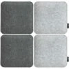 DUNEDESIGN 4 Coussins De Chaise En Feutre 35x35x3cm Coussin De Chaise Carré Réversible Gris - Grau