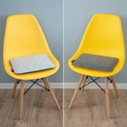 DUNEDESIGN 4 Coussins De Chaise En Feutre 35x35x3cm Coussin De Chaise Carré Réversible Gris - Grau -DUNEDESIGN Sales 2024 16929287 4