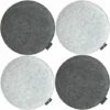 DUNEDESIGN 4 Coussins De Chaiseen Feutre Ø 35cm Rond 30mm Souple Chaud Réversible Gris - Grau -DUNEDESIGN Sales 2024 16941939 1