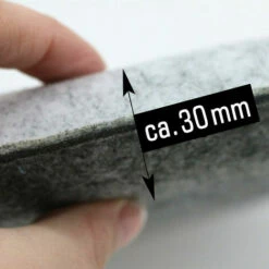 DUNEDESIGN 4 Coussins De Chaiseen Feutre Ø 35cm Rond 30mm Souple Chaud Réversible Gris - Grau -DUNEDESIGN Sales 2024 16941939 3