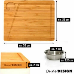 DUNEDESIGN Lot De 2 - Planche De Service Bambou Et Bol à Sauce - Assiette à Steak En Bois - Beige -DUNEDESIGN Sales 2024 20415492 3