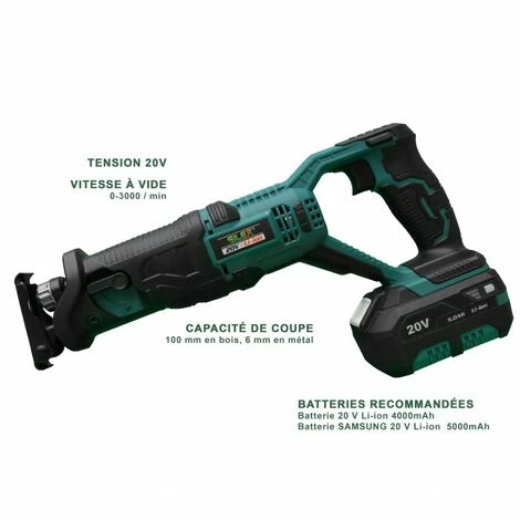 SCIE A SABRE Sans Fil 20V Silex® (SANS BATTERIE , SANS CHARGEUR ) . 7 SCIE A SABRE Sans Fil 20V Silex® (SANS BATTERIE , SANS CHARGEUR ) . – Image 5