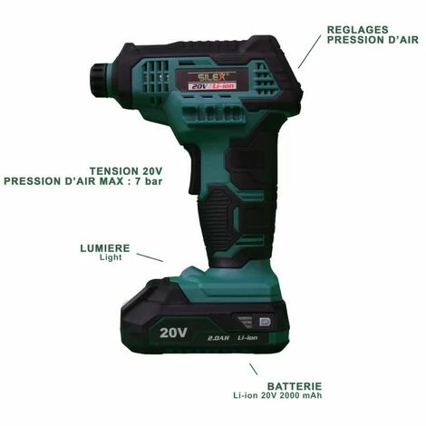 Gonfleur Sans Fil 20v Silex® (sans Batterie Et Chargeur) 4 Gonfleur Sans Fil 20v Silex® (sans Batterie Et Chargeur) – Image 2