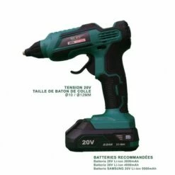 Pistolet A Colle Sans Fil 20v Silex® Ø10-12mm + 3 Batons De Colle Dia.11mm. (SANS BATTERIE NI CHARGEUR ) -DUNEDESIGN Sales 2024 24121777 2