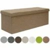 DuneDesign Coffre De Rangement XXL Pliante 110x38x38cm Incl 2 Cloisons 120L Pouf Pliable Repose-pieds Rectangulaire Rembourré 3 Places Marron Clair - Braun -DUNEDESIGN Sales 2024 26509075 1