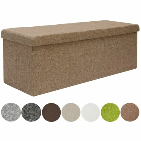 DuneDesign Coffre De Rangement XXL Pliante 110x38x38cm Incl 2 Cloisons 120L Pouf Pliable Repose-pieds Rectangulaire Rembourré 3 Places Marron Clair - Braun 2 DuneDesign Coffre De Rangement XXL Pliante 110x38x38cm Incl 2 Cloisons 120L Pouf Pliable Repose-pieds Rectangulaire Rembourré 3 Places Marron Clair - Braun