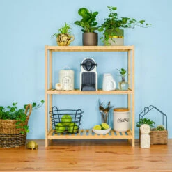 DUNEDESIGN Étagère Bambou - 69x60x26 Meuble Bois Salle De Bain Cuisine Rangement Chaussures - Braun -DUNEDESIGN Sales 2024 34199426 3