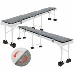 DUNEDESIGN Set Feutre 2 Coussins Réversibles Banc De Bière 220cm 12 Capuchons Protection - Grau