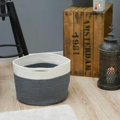 DUNEDESIGN Panier De Rangement Ø34x25 20L Corbeille à Linge En Osier Panier à Jouets Rond - Grau -DUNEDESIGN Sales 2024 35534253 3