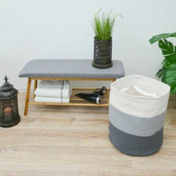 DUNEDESIGN Panier De Rangement Ø38x46 50L Corbeille à Linge En Osier Panier à Jouets Rond - Grau 10 DUNEDESIGN Panier De Rangement Ø38x46 50L Corbeille à Linge En Osier Panier à Jouets Rond - Grau -DUNEDESIGN Sales 2024 35534255 4