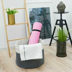 DUNEDESIGN Set De 3 Paniers En Corde De Coton Corbeilles à Linge 20-45L Grands Rangement - Grau -DUNEDESIGN Sales 2024 35534257 4