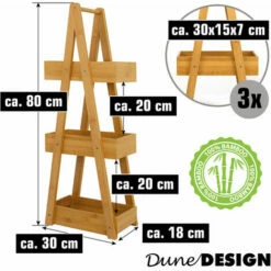 DUNEDESIGN 100% Bambou Etagère De Bain Avec 3 Paniers En Bois 30x18x80 Cuisine Et Bain - Braun -DUNEDESIGN Sales 2024 35534949 5