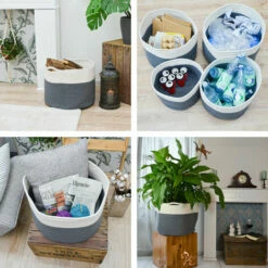 DUNEDESIGN Set De 4 Paniers En Corde De Coton Corbeilles à Linge 20-60L PaniersRangement - Grau -DUNEDESIGN Sales 2024 35534978 3