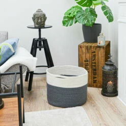 DUNEDESIGN Panier De Rangement Ø39x30 35L Corbeille à Linge En Osier Panier à Jouets Rond - Weiss -DUNEDESIGN Sales 2024 35534984 3