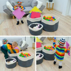 DUNEDESIGN Panier De Rangement Ø39x30 35L Corbeille à Linge En Osier Panier à Jouets Rond - Weiss -DUNEDESIGN Sales 2024 35534984 5