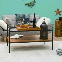 DUNEDESIGN Table Basse Industrielle Avec Plateau En Bois 90x44x50 Table Café Rectangulaire - Braun 11 DUNEDESIGN Table Basse Industrielle Avec Plateau En Bois 90x44x50 Table Café Rectangulaire - Braun -DUNEDESIGN Sales 2024 35536287 5