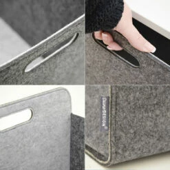 DUNEDESIGN Aufbewahrungsbox 2er Set Cube Filz Grau 33x38x33cm - Grau -DUNEDESIGN Sales 2024 37706706 5
