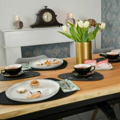 DUNEDESIGN Galets En Feutre Set De Table 16 Pièces Dessous De Plats 4 Résistant à Chaleur - Anthrazit Grau -DUNEDESIGN Sales 2024 37735504 4