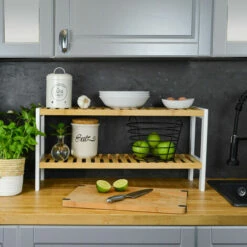 DUNEDESIGN Étagère Bambou - 70x33x26 Meuble Bois Salle De Bain Cuisine Rangement Chaussures - Weiss -DUNEDESIGN Sales 2024 42735490 5