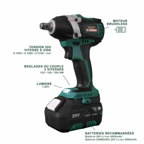 Clé à Chocs 20V Sans Fil Silex® 20V Moteur Brushless (1 X Batterie 6 Ah SLX Lithium ) + 3 Douilles à Choc Pour Jantes Alu 4 Clé à Chocs 20V Sans Fil Silex® 20V Moteur Brushless (1 X Batterie 6 Ah SLX Lithium ) + 3 Douilles à Choc Pour Jantes Alu – Image 2