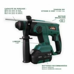 Pack Clé à Chocs 20V Sans Fil Silex® 20V (1 X Batterie 6 Ah SLX Lithium ) + Visseuse à Choc + Perforateur + Perceuse -DUNEDESIGN Sales 2024 43998469 5