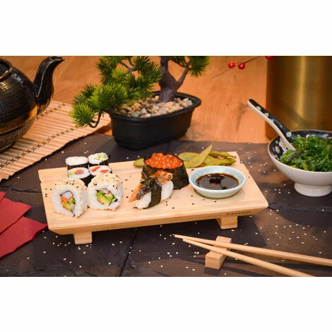 DUNEDESIGN 4 Assiettes De Service Pour Sushi - Plats En Bambou 27x16x4 Vaisselle Avec Bols - Braun 5 DUNEDESIGN 4 Assiettes De Service Pour Sushi - Plats En Bambou 27x16x4 Vaisselle Avec Bols - Braun – Image 3