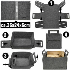 DUNEDESIGN Boîte De Rangement En Feutre 37x24x37cm Gris - Grau 10 DUNEDESIGN Boîte De Rangement En Feutre 37x24x37cm Gris - Grau -DUNEDESIGN Sales 2024 49704289 4