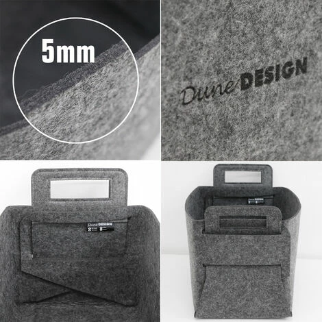 DUNEDESIGN Boîte De Rangement En Feutre 37x24x37cm Gris - Grau 7 DUNEDESIGN Boîte De Rangement En Feutre 37x24x37cm Gris - Grau – Image 5